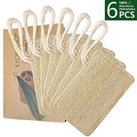 KYONANO Natural Dish Kitchen Sponges 6 Pack, Biodegradable Eco-Friendly Sponges Scrubber, Organic DishwashingSponge, Made from Loofah Plant, 100% Biodegradable- Brown
