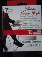 Fit Rite 15-20 mmHg True Medical Grade Sheer Knee High, Small, White, 305