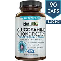 Glucosamine Chondroitin MSM Turmeric 2100mg - 3X Triple Strength Joint Supplement for Men & Women. Supports Pain Relief for Knees, Back, Hips & Inflammation. Gluten-Free & Non-GMO