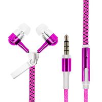Alisena 3.5mm Luminous Zipper Wired with Microphone in- Ear Earphones Earbuds-6 Colors