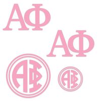 Alpha Phi Decal Kit for Laptop, Car, Yeti, Water Bottle (Pink)