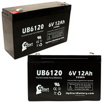 2 Pack Replacement for Liebert UPS Station D Battery - Replacement UB6120 Universal Sealed Lead Acid Battery (6V, 12Ah, 12000mAh, F1 Terminal, AGM, SLA) - Includes 4 F1 to F2 Terminal Adapters