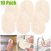 WarmShine 10 Pcs Natural Anti-Oil Kitchen Loofah Sponge Scrubber Cleanning BrushAbsorbant Loofah Dish Towel Kitchen Tool