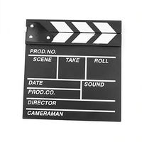 Pixco Wooden Director Video Scene Clapperboard Film Movie Slateboard Cut Prop Size Small 20cm x 20cm （Black）
