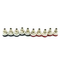 Hxchen Mini 2mm Banana Female Plug Socket PCB Panel Mount Jack Binding Post Terminal Connector Black and Red - (10 Pcs)