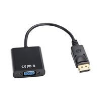 DisplayPort to VGA Adapter,Toptekits 1080P 20 Pin DP DisplayPort Male to 15 Pin VGA Female Adapter Cable Converter for MacBook, ThinkPad, PC, Laptop, Digital Monitor, Projector, Computers(6inch/15cm)