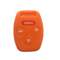 Orange Silicone Rubber Keyless Entry Remote Key Fob Case Skin Cover Protector for Honda 3+1 Buttons