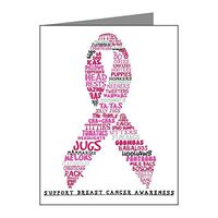 Note Card Pink Ribbon Breast Cancer Awareness