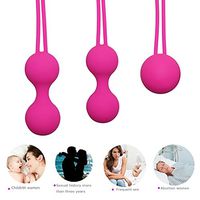 Kegel Balls Exercise Weight for Women Bladder Control Pelvic Floor Exercises Tightening, Silicone Ben Wa Balls Pelvic Weights Training Set for Beginners & Advanced Tightening(3pcs) (Rosy)