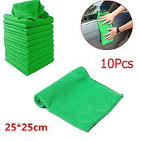 SUJING e Car Wash Towels Microfiber Car Drying Towels Car Cleaning Towels Soft Auto Detailing Towels - 25 x 25cm (green, 10)