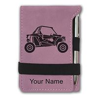Mini Notepad, Off Road Racer, Personalized Engraving Included (Pink)
