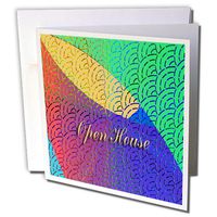 3dRose Open House Colorful Design 6 x 6 Inches Greeting Cards, Set of 12 (gc_20154_2)
