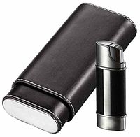 Visol "Naturale" and "Piccolo" Cigar Case and Lighter Gift Set
