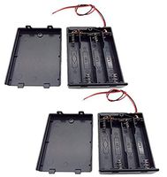 Super-Dad 6PCS 3 x 1.5V AA Plastic Battery Holder with Switch ON/Off Cover Spring Clip Case Box Black Red Wire Leads (4AA)