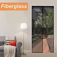 Reliancer Fiberglass Magnetic Screen Door 36"x80" Large Magnet Patio Door Mesh Curtain for Door Opening Up to 34" x79" W/Full Frame Magic Tape Outdoor Patio(Fiberglass, 3680)