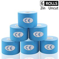 AUPCON Sports Kinesiology Tape Uncut Hypoallergenic Breathable Muscle Tape Therapy Recovery Support for Knee Shoulder Ankle Elbow Shin Neck Splints FDA Approved Latex Free (6 Rolls Blue)