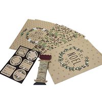 Christmas Quality Brown Gift Wrap Set - Craft Paper Gift Bags, Assorted Present Stickers, Jute String
