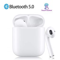 Bluetooth 5.0 Wireless Earbuds Noise Canceling Sports 3D Stereo Headphones with【24Hr Playtime】 IPX5 Waterproof, Pop-ups Auto Pairing, Built-in Binaural Mic Headset for Android/iPhone Apple Airpods
