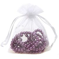 ANSLEY SHOP 100pcs 4x5 Inches Drawstrings Organza Gift Candy Bags Wedding Favors Bags (White)