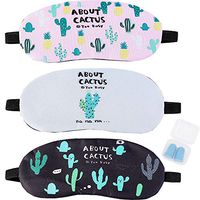 HappyDaily Beautiful and Comfortable Cactus Sleep Masks - Set of 3 (Cactus - Pink/Blue/Black)
