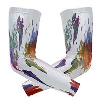 ZZKKO World Map Cooling Arm Sleeves Cover Uv Sun Protection for Men Women Running Golf Cycling Arm Warmer Sleeves 1 Pair