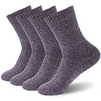Diabetic Socks, Feelwe Womens Wool Socks Thick Warm Socks for Women Non Binding Cotton Socks Wide Thermal Wides Seamless Toe Non Binding Loose Top Comfort Cushion Socks 4 Pairs Black Pink Medium