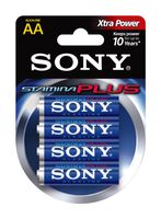 SONY S-AM3B4A Stamina Plus Alkaline Batteries (AA, 4 Pack)