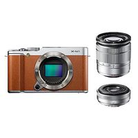 Fujifilm 16.3 Million Pixel FX-m1s/1650/27kit Fujifilm Digital Single-lens Camera X-m1 W Lens Kit Zoom Lens Attached (Brown) - International Version (No Warranty)