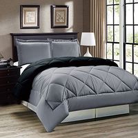 Down Alternative Reversible Comforter Set Twin/Reversible in Grey/Black