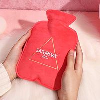 Irrigation hot Water Bottle Female Injection Plumbing Water Bag Flushing Warm Handbag Cute Cartoon Student Small Hand Warmer Explosion-Proof Warm Treasure, red Saturday Trumpet