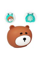 Crescendo & Co Hot or Cold Silicone Water Bottle with Fleece Cover, Cute 3D Bear + Soft Fleece Dinosaur Cover