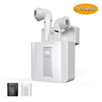 Wireless Bluetooth 5.0 Earbuds with Portable Charging Case | Anti-Sweat Earplugs Gym Running | Long Battery Life | in-Ear Noise Cancelling Stereo Headset | for All Smartphones,White