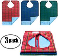 profpuro Bibs for Adults Senior Citizens - Adult Bibs for Eating - Clothing Protector - Reusable Waterproof Machine Washable - Crumb Catcher