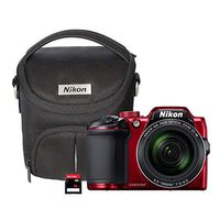 Nikon B500 16MP Digital Camera, Wireless Image Sharing, Case, 16GB SD Card, Red