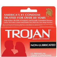 Trojan Non-Lubricated Premium Latex Condoms 12 ct (Pack of 3)