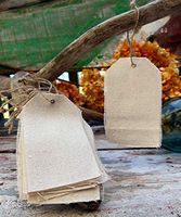 PoshNPretty Blank DIY Canvas Tags in Natural Coloring - 12 Pieces Per Pack - Choose size (2 3/4" x 4 3/4"(METAL GROMMETS))