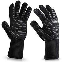 Lyperkin 1Pc BBQ Grill Gloves, Heat Resistant - Aramid Glove Fireproof for Smoker Baking - High Temperature Insulation Grilling Gloves - Anti-scalding Cooking Mitt