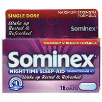Sominex Nighttime Sleep-Aid Caplets, Maximum Strength, 16 ea (Pack of 6)