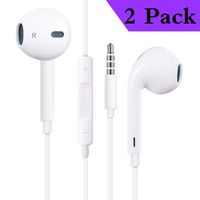 ruanwenchuzhen Earbuds/Earphones/Headphones, Premium in-Ear Wired Earphones with Remote & Mic Compatible Apple iPhone 6s/plus/6/5s/se/5c/iPad/Samsung/MP3 （White） 2 Pack