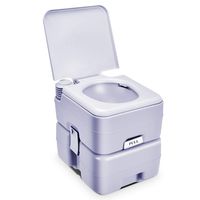Giantex 5 Gallon Portable Toilet Flush Travel Outdoor Camping Hiking Toilet Potty (Gray)