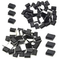 XLX 100PCS 2 Values Self Adhesive Cable Clips Tie Mount Bases Wire Cord Management Tubing Sleeve Conduit Adjustable Wire Holder Set for Home Office Garage (Black)