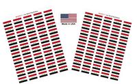 Made in USA! 100 Country Flag 1.5" x 1" Self Adhesive World Flag Scrapbook Stickers, Two Sheets of 50, 100 International Sticker Decal Flags Total (Iraq)