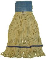 Zephyr 28102 Value+Plus Shineup 4-ply Cotton Medium Loop Mop Head with 5" Mesh Band (Pack of 12)
