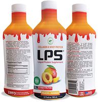 Nutritional Designs Sugar-Free Liquid Collagen & Whey Protein Supplement - Non-GMO Drink - Promotes Healthy Skin & Hair for Men & Women (Peach Mango, Standard Care)