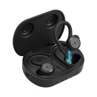 Sport Ergonomic Design Headphones APEKX True Wireless Bluetooth 5.0 Sports Earbuds, IPX7 Waterproof Stereo Sound, Built-in Mic Earphones,Supporting Wireless Charging(Black)