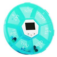 YepLife Automatic Pill Dispenser, Round Weekly 7-Day Electric Medicine Pill Organizer Case with Removable LED Alarm Timer