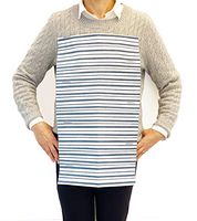 NEATsheets Disposable Adhesive Clothing Protector Bib for Adults & Kids, 100-Count, Blue Stripe | 13" X 22" | Stylish, Absorbent & Spill/Stain/Liquid Resistant