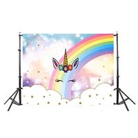 JYUAN Unicorn Photography Backdrop Birthday Party Photo Background Kids Infant Newborn Baby Shower Studio Props