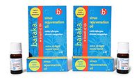 Baraka Sinus Rejuvenation Oil 4 ml Bottle Sinus Inhaler, Nose Decongestant with 6 Organic Essential Oils for Cold Relief - Two Pack