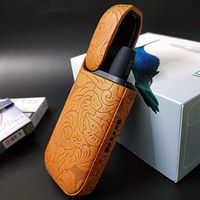 RONSHIN Flower Print Leather Case for IQOS 2.4 Plus II III Electronic Cigarette Carrying Protective Cover Yellow Second and Third Generation Universal